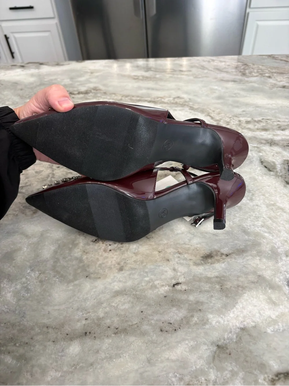 NWT Women Serafina Heels with Memory Foam Insole - A New Day 9.5 Burgundy Party